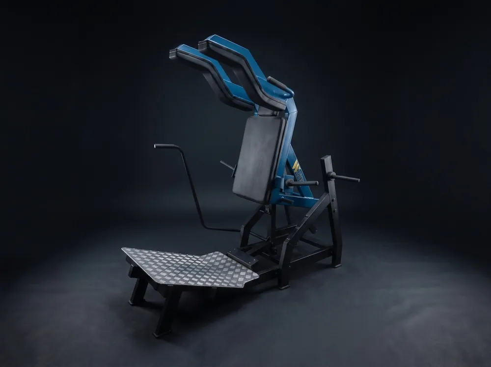 Super Squat articulado para desenvolvimento de força e hipertrofia de membros inferiores